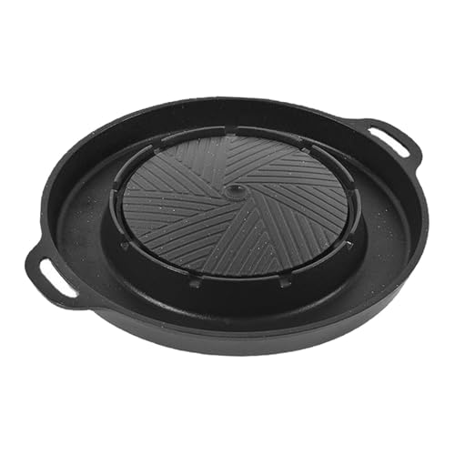 Baoblaze Panela elétrica com grelha, fácil de limpar, antiaderente, portátil, 2 em 1, para churrasco coreano, shabu-shabu, para uso doméstico e interno, Profundidade Interna