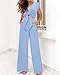 PRETTYGARDEN Two Piece Teacher Outfits For Women Casual Holiday Matching Sets Sexy Going Out Tops Wide Leg Pant Sets(Solid Light Blue,Small)