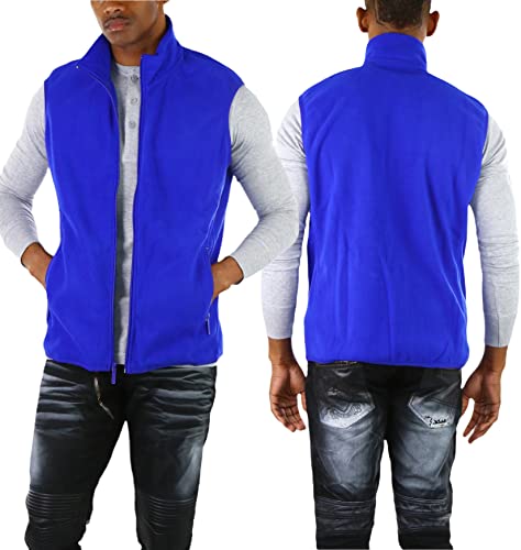 Image of ToBeInStyle Men's Zip Up Sleeveless High Collar Polar Fleece Vest