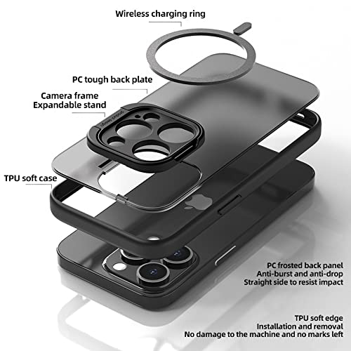 Support de protection noir et étui de téléphone pour iPhone 13 Pro Max magnétique - 6