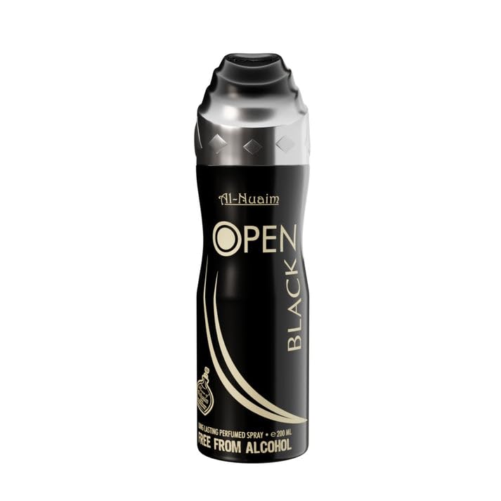Open Black Deodorant Spray, Long Lasting Bold Fresh Masculine Scent, Odor Control, Quick-Drying, for Men and Women, 200ml-image-29