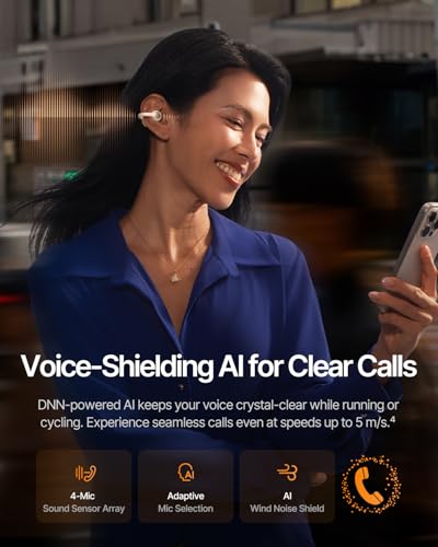 Baseus Inspire XC1 Open Ear Headphones, Sound by Bose, Hi-Res LDAC & HiFi4 Acoustic Sound, Ultra-Lightweight Comfort, Dolby Audio, DNN 4-Mic AI Clear Calls, 40H, IP66, BT6.1, Starlight Off-White - Afbeelding 6