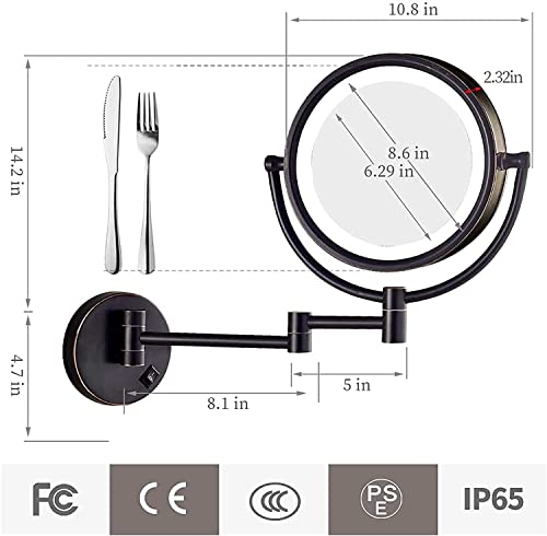 Miroir de courtoisie mural en finition bronze et verre pur