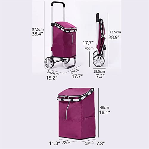 OVAST Einkaufswagen 28L Einkaufstrolley Tasche auf Rädern, faltbarer Schiebewagen mit gepolstertem Griff zum Einkaufen… – Bild 6