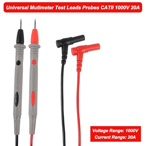 Image of Multimeter Leads CAT III 1000V 20A, Soft Silicone Digital Multimeter Probes Electrical Test Probe, Multimeter Test Leads with 4PCS 1000V 10A Crocodile Clips