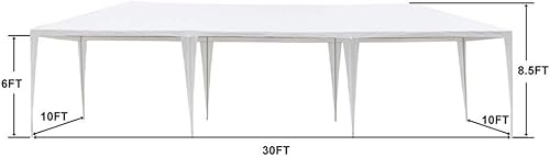 Miniatura 3 de Toldo para exteriores de 10 pies x 30 pies carpa para fiestas de boda, refugio para exteriores, con 8 paredes laterales removibles y tubo de acero