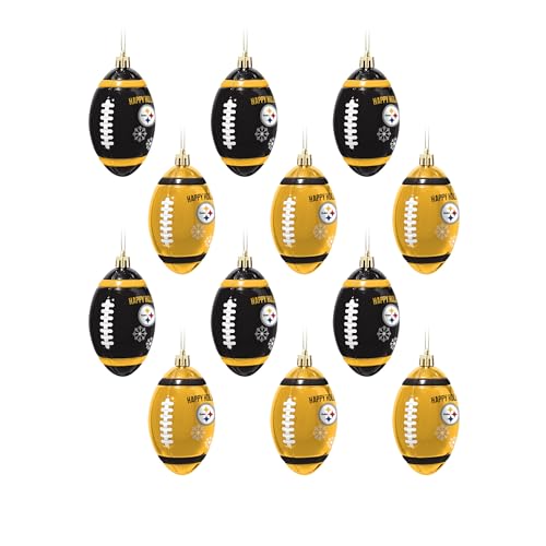 FOCO Pittsburgh Steelers NFL 12 Pack Football Ornament Set