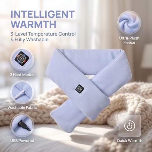 Heated Scarf for Women Men Winter Neck Wrap with 3 Heating Modes - image 6