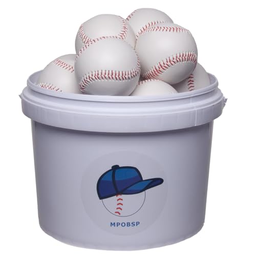 MPOBSP Practice Baseballs Yellow Dimpled Baseball Real Ball for Pitching Machine Ideal for Outdoor Team Sports & Baseball Players Training and Practice (140g Real Hardball Baseball, 12)
