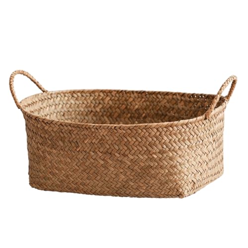 Holibanna Canasta Tejida de Almacenamiento Portátil Mar Organizador Decorativo para Hogar Oficina y Cocina y Duradero