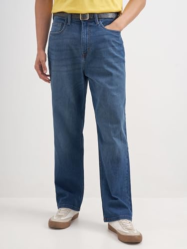 Image of Highlander Men Men's Straight Relaxed Fit Jeans | Stretchable | Everyday Comfort & Style| Jeans for Man|Premium Cotton Blend