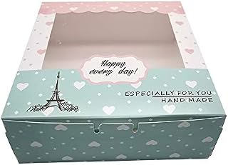 Mu Mianhua 10Pcs Cavities Paper Cake Box Cookie Cupcake Pastry Packaging Gift Boxes Bakery Container Set 5inch