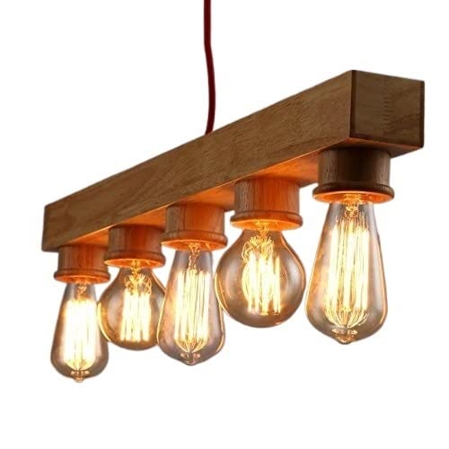 Plafonnier RETRO E27 réglable en bois pour corriger un plafond sombre