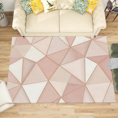Tapis géométrie 3D lavable pour éliminer les taches - 3