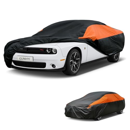Image of GUNHYI Dodge Car Cover Custom Fit Dodge Challenger Waterproof All Weather for Automobiles, Lightweight Full Exterior Cover Outdoor Sun UV Rain Dust Snow Wind Protection.