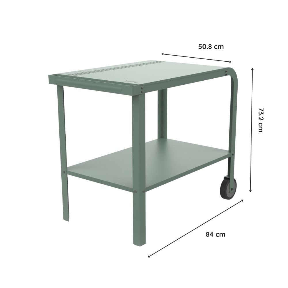 ZiiPa - Desserte Extérieure Vallone Eucalyptus - Table d'Appoint pour Four à Pizza & Barbecue - Compatible Fours Piana à Pellets & Gaz - Acier Thermolaqué - Rangement Intégré - 4 Coloris