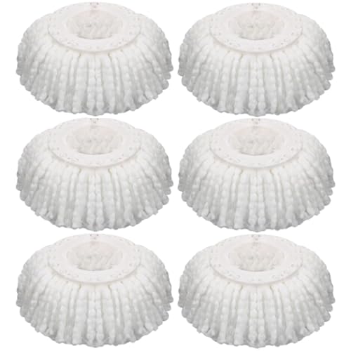 6 Pack Mop Heads Replacement, for 6-6.3” Inches Universal Spin Mop Heads, Microfiber Mop Head Replacement, Microfiber Mop Hurrican Casabela Mopnad, Household Cleaning, Commercial Mop Head Replacement