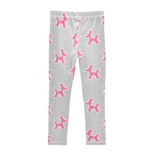Pink Dogs Balloon Girls Leggings,Workout Leggings for Girls Toddler Athletic Leggings Size for 3-10T2