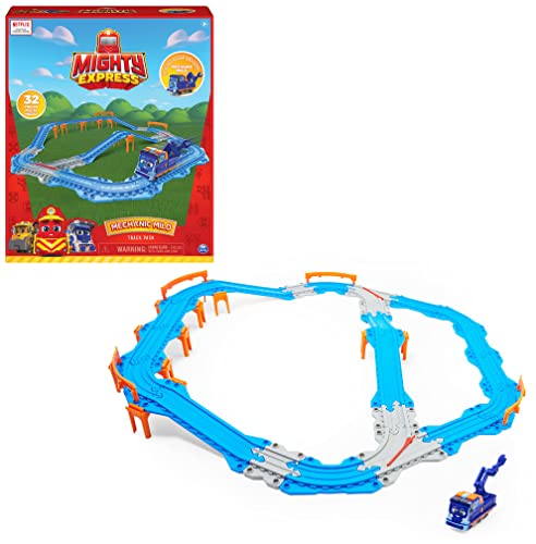 Mighty Express - Mighty Express - Coffret Rails + Train Milo - Circuit De Train Avec Locomotive De Milo Le Mecano - Jouet Inspiré De La Série - Aventures Animées À Rail-Ville - Jouet Enfant 3 Ans Et +