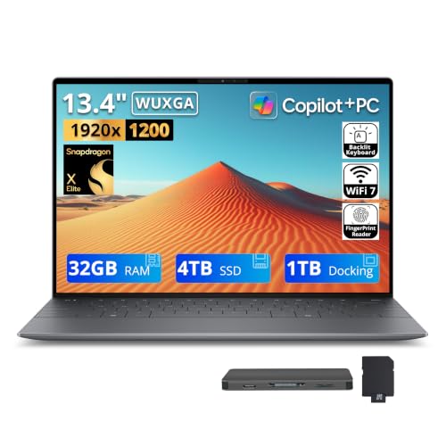 Dell XPS 34cm WUXGA �m�[�g�p�\�R�� Snapdragon X Elite X1E-80-100 32GB RAM 5TB�X�g���[�W (4TB SSD+1TB�h�b�L���O�X�e�[�V�����Z�b�g)�AAdreno�O���t�B�b�N�X�A�o�b�N���C�g�L�[�{�[