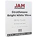 JAM PAPER Strathmore 88lb Cardstock - 8.5 x 11 Coverstock - 237 gsm - Bright White Wove - 25% cotton - 50 Sheets/Pack