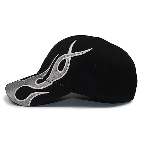 Image of Flame Baseball Cap Fashion Accessories Hip Hop Outdoor Sports Cap Dad Hat Trucker Caps for Adult Men