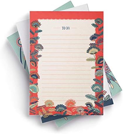 Ceibo Press To Do List Notepads (Set of 3) by Laura Varsky | Cute Floral Stationary Memo Note Pads for Shopping List, Grocery List, Daily Planner, Weekly Planner use
