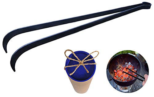 Charcoal Tongs, BBQ Charcoal Tongs, 15.75 Inch, Charcoal Tongs For Grill, Heavy Duty, Charcoal Cherry Picker Tool, Charcoal Grill Rake, Charcoal Grill Poker, Fire Tongs, Camping Fire Poker,Grill Tongs