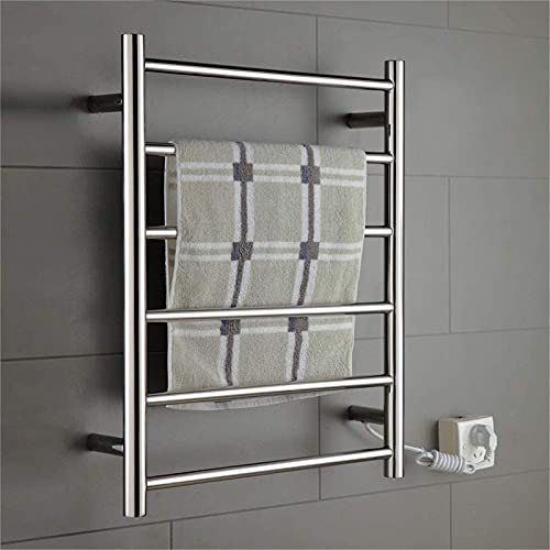 Calentador de Toallas, toallero, toallero calefactado, radiador de baño de Pared con 6 Varillas calefactoras, toallero eléctrico de Acero Inoxidable 304, toallero de Tela para