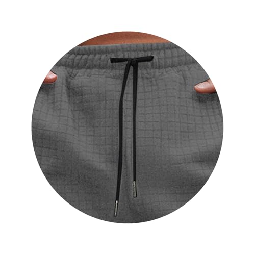 Casual Pants for Men Knitted Waffle Training Pant Straight-Leg Tapered Basic Sweatpants Regular Fit Textured Trousers3