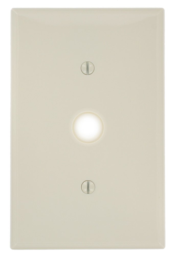 Placa de pared con agujero de .406 pulgadas Leviton para toma de teléfono y red