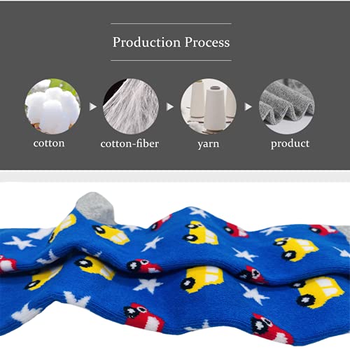Czofnjesi Boys Knee High Tube Socks Dinosaur Comfort Cotton Stockings Socks 8 Pair Pack (8-12 Years, C) #TOP5