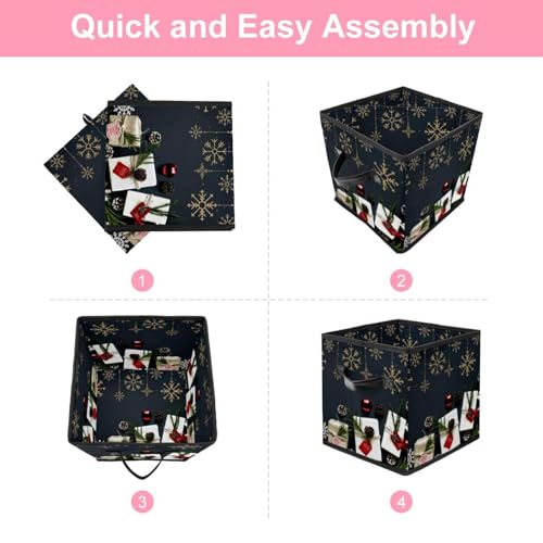 Boîte de rangement pliable cube textile ultra rigide pour optimiser l'espace du dressing