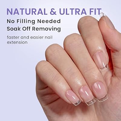 BTArtbox Extra Short Coffin Fake Nails - 320pcs Short Nail Tips Pre-shape Half Matte Soft Gel Tips, Full Cover Clear Acrylic False Nails fot Nail Extension Home DIY Nail Salon