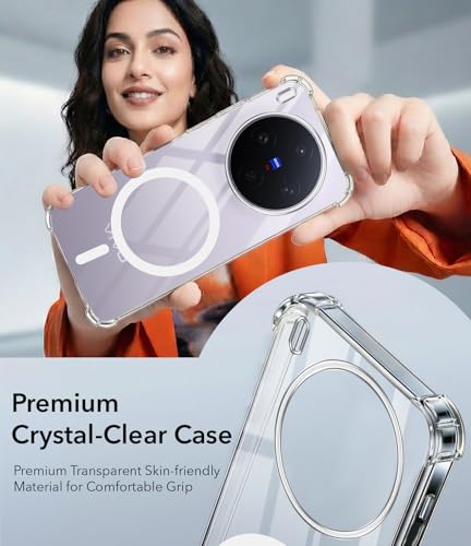 Image of Jkobi Shockproof Crystal-Clear Back Cover for Vivo X300 5G (Magsafe Wireless Support | Drop & Camera Protection | Hard Polycarbonate)