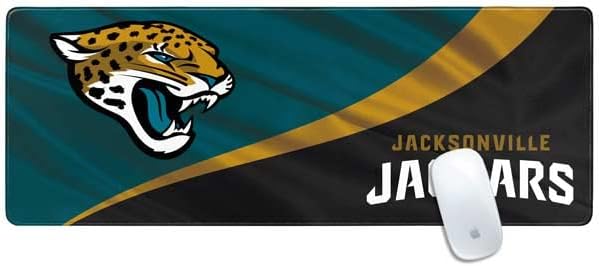 Skinit Large Gaming Mouse Pad - Officially Licensed Jacksonville Jaguars Design with Stitched Edges, Waterproof, Non-Slip Rubber Base, Desk Mat for Keyboard & Mouse, 31.5" x 11.8" inches