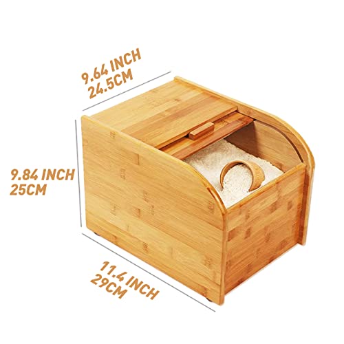 Dispensador de arroz de madera para organizar encimeras y cocinas 5