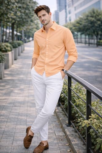 Image of Ben Martin Shirt for Men | Regular Casual Shirts for Mens' | Men's Casual Shirt's Slim Fit | Full Sleeve Cotton Shirts for Men's | Solid Shirt's for Mens Stylish | Formal & Casual Office Wear Shirts