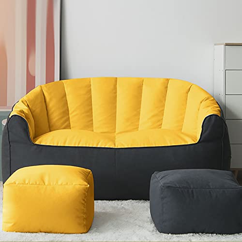 BOGDTF Nuevo sofá Perezoso, puf Doble, Adecuado para jardín, Sala de Estar, Dormitorio, Amarillo Gris