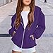 Girls Lightweight Jacket，Girls Zip Up Hoodie Kids Fashion Oversized Long Sleeve Hoodies for Teens Sweatshirt Jacket with Pockets(Dark Purple-2, 5-6 Years)