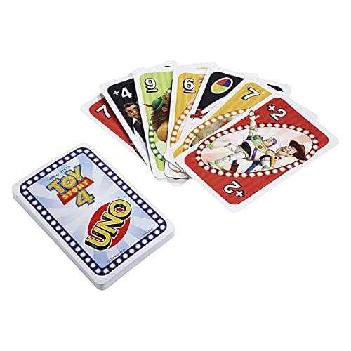 Mattel Jeu de Cartes UNO® à l’effigie de Toy Story 4 des Studios Disney•Pixar pour Les Enfants et Toute la Famille, GDJ88