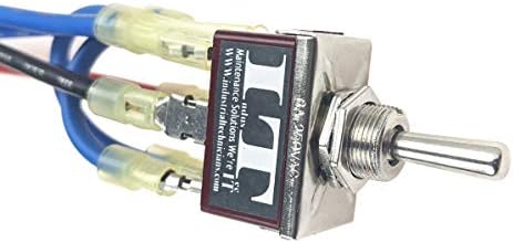 IndusTec Wired 10A 12V - DC Motor Polarity Reversing Rocker 3 Position DPDT Momentary Automatic Reset Switch (On)-Off-(On) 6 Pin DPDT Double Pole Double Throw