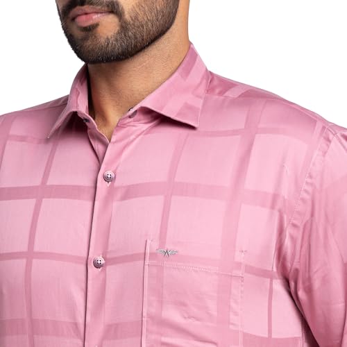 Image of Park Avenue Men's Solid Pattern Slim Fit Pure Cotton Full Sleeve Cut Away Collar Casual Shirt