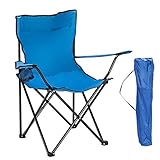 Homgrace Camping Chair, Full Back Chair for Outdoor, Simple Folding Chair with Cup Holder, Carry Bag