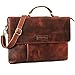 Produktbild STILORD 'Parker' Aktentasche Leder Schmal Business Mappe Laptoptasche für MacBook 15 Zoll Sleeve Vintage Konferenzmappe A4 Dokumententasche Trolley Aufsteckbar, Farbe:Porto - Cognac