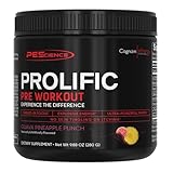 PEScience Prolific Pre Workout Powder for Men & Women with L-Citrulline Nitric Oxide Booster, Energy Powder & Nootropic for Focus – Preworkout Without Beta Alanine – 40 Scoops, Guava Pineapple Punch