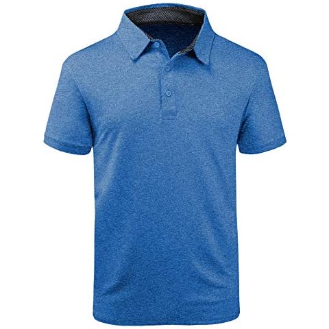 V VALANCH Mens Golf Polo Shirts Short Sleeve Moisture Wicking Casual Summer Shirts Sport T-Shirts, A-blue, Large Cover