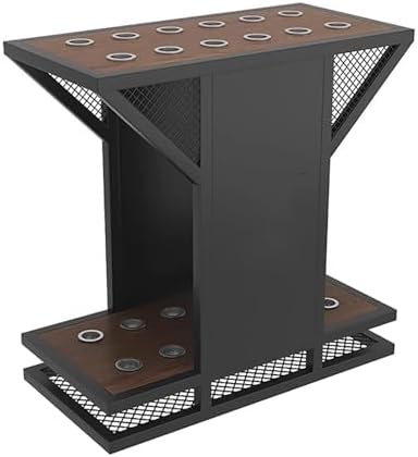 Freestanding Pool Cue Rack Hold, Storage Rack Billiards up to 12/18 Cues Sticks Pool Cue, for Indoor Living Room, Bar, Game Room, Sports Venue(Black,Large)