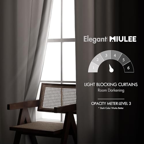 Image of MIULEE Greyish White Velvet Blackout Curtains 52x84 inches 2 Panels | Luxury, Thermal Insulated, Super Soft Window Drapes for Bedroom Living Room, Rod Pocket & Back Tab