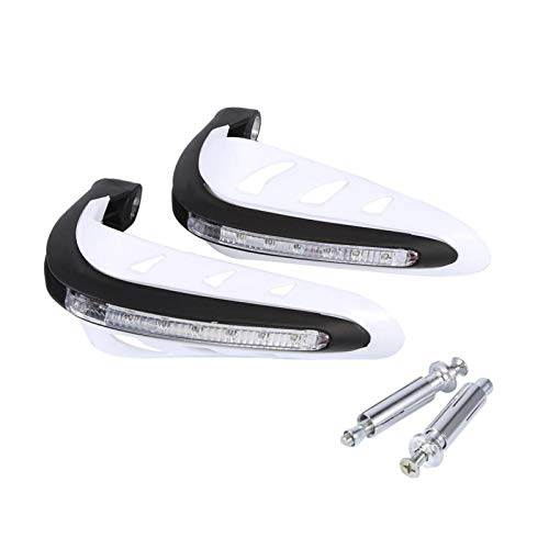 Yctze 1 paire de protège-mains de moto, protège-mains universels pour guidon, lumière LED, protège-mains de moto blanc (B) pour protège-mains mt03 noir blanc moto bas garde-mains allumésconnecteurs él